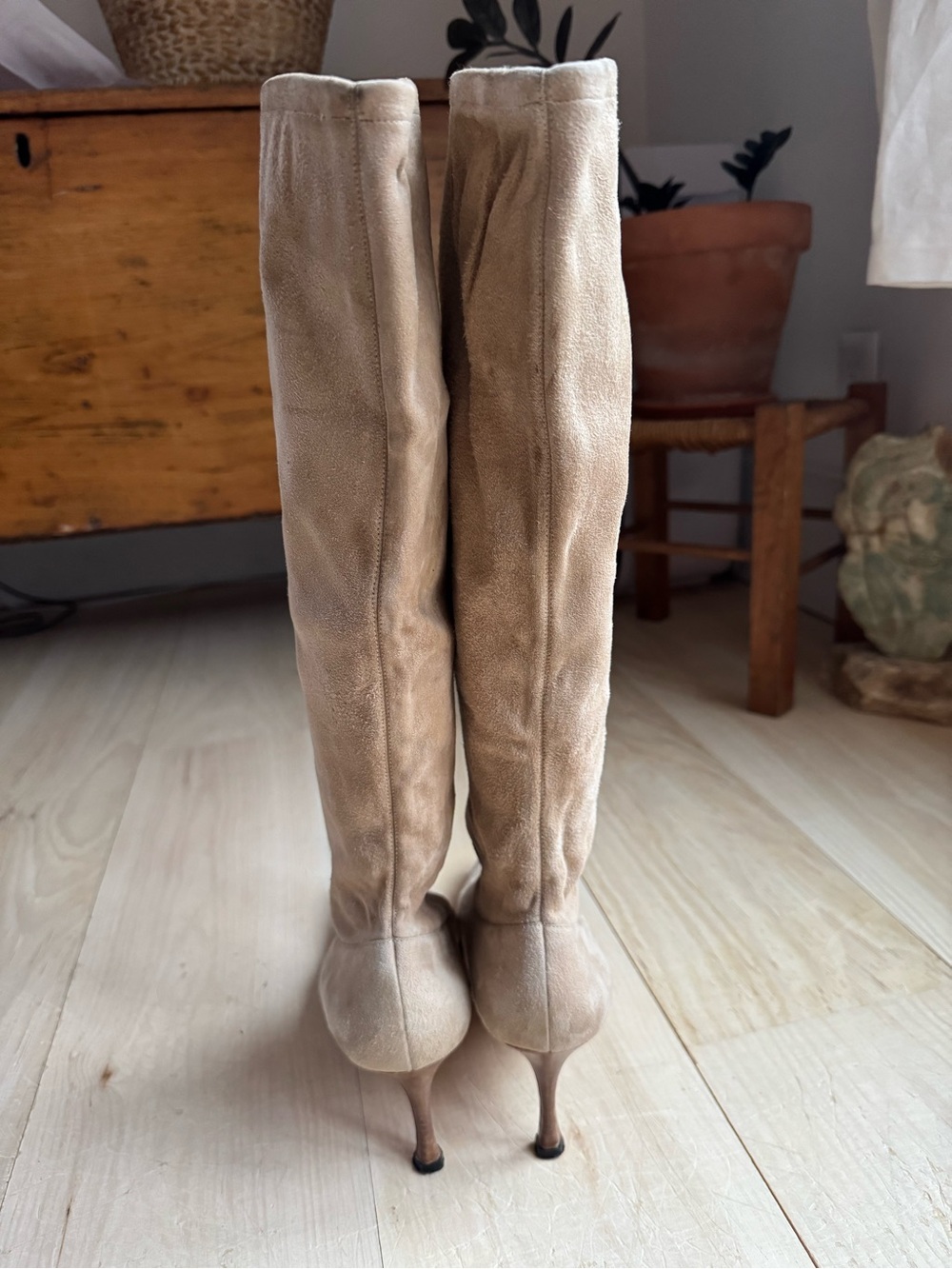 Manolo Blahnik Suede Knee-High Boots - Picture 4 of 12